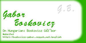 gabor boskovicz business card